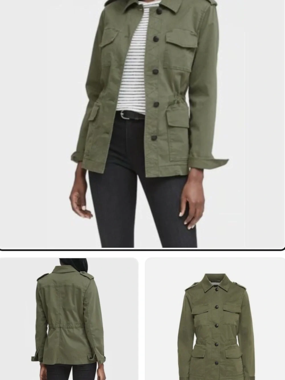Banana Republic Olive Green Utility Jacket with Drawcord Waist - Picture 3 of 5